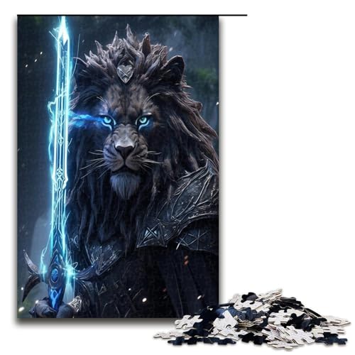 Puzzle für Erwachsene 1000 Teile Der Kriegerlöwe Geburtstagsgeschenk für Teenager ab 14 Jahren 1000 Teile (75 x 50 cm) von mowenbingpeng