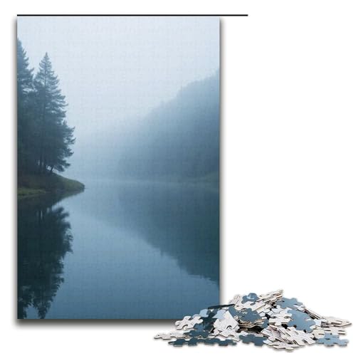 Puzzle für Erwachsene 1000 Teile Der See im Nebel Sieht aus wie EIN Märchenland Puzzlespiel lustiges Spielzeug 1000 Teile (38 x 26 cm) von mowenbingpeng