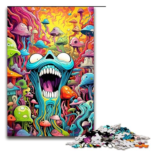 Puzzle für Erwachsene 1000 Teile Doodle buntes Landschaftspuzzle Holzpuzzle Lernspiel Herausforderungsspielzeug 1000 Teile (75 x 50 cm) von mowenbingpeng