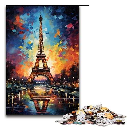 Puzzle für Erwachsene 1000 Teile Eiffelturm in Paris Holzpuzzle für die ganze Familie Lernspiel Herausforderungsspielzeug 1000 Teile (75 x 50 cm) von mowenbingpeng
