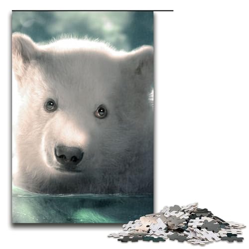 Puzzle für Erwachsene 1000 Teile Eisbärjunges Puzzle Spiele Spielzeug Geschenk Geeignet für die Schreibtischdekoration 1000 PCS von mowenbingpeng