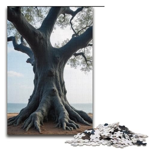 Puzzle für Erwachsene 1000 Teile Eisenstamm und gedrehte Äste Holzpuzzle Lernspiel Herausforderungsspielzeug 1000 Teile (38 x 26 cm) von mowenbingpeng