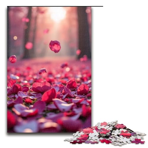 Puzzle für Erwachsene 1000 Teile Fallende Blütenblätter Familien-Holzpuzzle Lernspiel Herausforderungsspielzeug 1000 Teile (75 x 50 cm) von mowenbingpeng