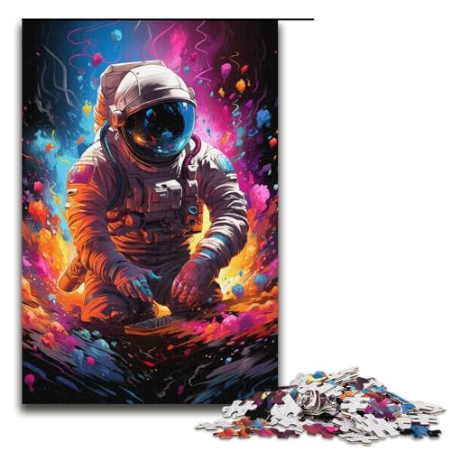Puzzle für Erwachsene 1000 Teile Fantasie-Astronautenfamilie Holzpuzzle Lernspiel Herausforderungsspielzeug 1000 Teile (38 x 26 cm) von mowenbingpeng
