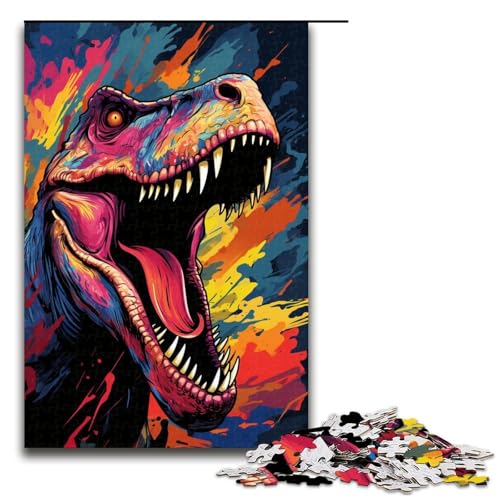 Puzzle für Erwachsene 1000 Teile Fantasie Bunte Dinosaurier Puzzle Spiele Spielzeug Geschenk geeignet für die Schreibtischdekoration 1000 Teile (75 x 50 cm) von mowenbingpeng