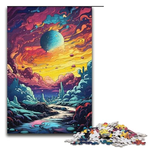 Puzzle für Erwachsene 1000 Teile Fantasie Bunte Kunst Puzzle Lernspiele für Zuhause DIY-Spielzeug tolles Geschenk für Spiele 1000 Teile (38 x 26 cm) von mowenbingpeng