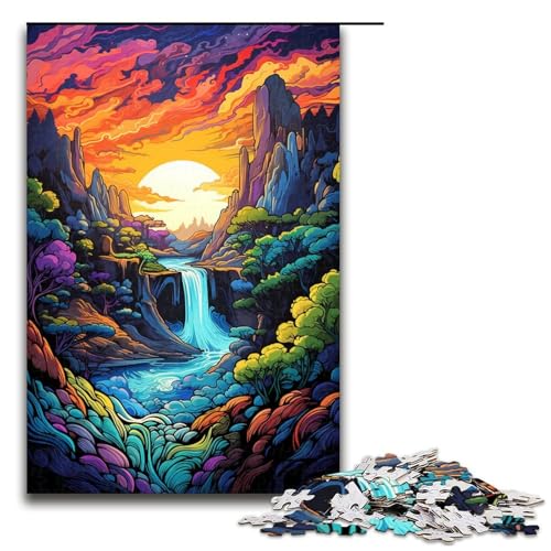 Puzzle für Erwachsene 1000 Teile Fantasie Bunte Landschaft Holzpuzzle für Kinder Lernspiel 1000 Teile (75 x 50 cm) von mowenbingpeng