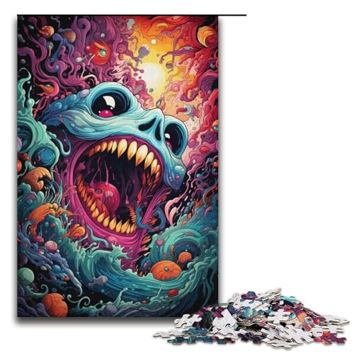 Puzzle für Erwachsene 1000 Teile Fantasie Bunte Monster Puzzle Spielspielzeug lustig 1000 Teile (38 x 26 cm) von mowenbingpeng