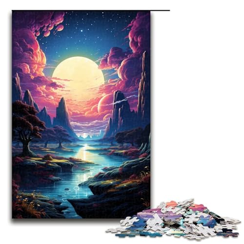 Puzzle für Erwachsene 1000 Teile Fantasie Bunte Planetenlandschaft Puzzlespiele Spielzeug Geschenk geeignet für die Schreibtischdekoration 1000 Teile (75 x 50 cm) von mowenbingpeng