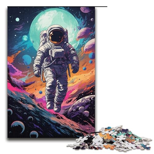 Puzzle für Erwachsene 1000 Teile Fantasie-Farb-Astronauten-Puzzle Lernspiele für Zuhause DIY-Spielzeug tolles Geschenk für Spiele 1000 Teile (38 x 26 cm) von mowenbingpeng