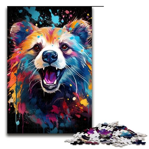Puzzle für Erwachsene 1000 Teile Fantasie bunter Bär Holzpuzzle für Kinder Lernspiel 1000 Teile (75 x 50 cm) von mowenbingpeng