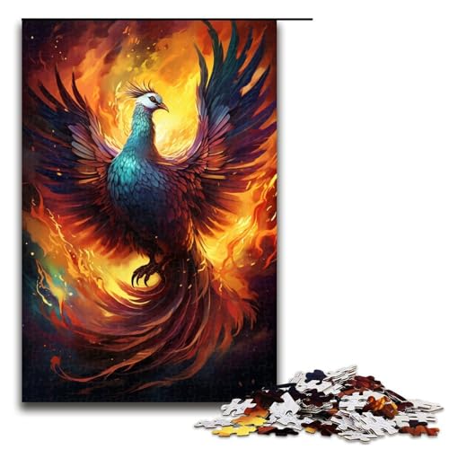 Puzzle für Erwachsene 1000 Teile Fantasie bunter Phönix Holzpuzzle für Kinder Lernspiel 1000 Teile (75 x 50 cm) von mowenbingpeng