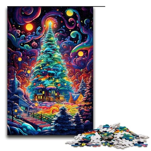 Puzzle für Erwachsene 1000 Teile Fantasie bunter Weihnachtsbaum Puzzle Spiele Spielzeug Geschenk geeignet für die Schreibtischdekoration 1000 Teile (75 x 50 cm) von mowenbingpeng
