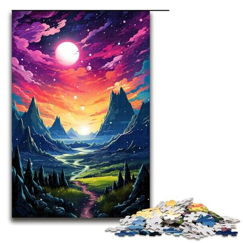 Puzzle für Erwachsene 1000 Teile Fantasie schöne Landschaft Holzpuzzle für Kinder Lernspiel 1000 Teile (75 x 50 cm) von mowenbingpeng