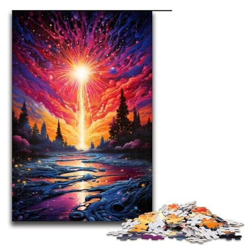 Puzzle für Erwachsene 1000 Teile Fantastische Landschaft Familien-Holzpuzzle Lernspiel Herausforderungsspielzeug 1000 Teile (75 x 50 cm) von mowenbingpeng