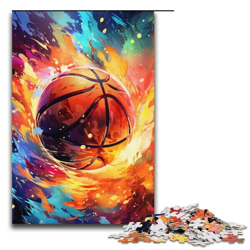 Puzzle für Erwachsene 1000 Teile Fantasy-Farb-Basketball-Puzzle Lernspiele für Zuhause DIY-Spielzeug tolles Geschenk für Spiele 1000 Teile (38 x 26 cm) von mowenbingpeng