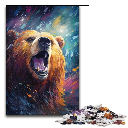 Puzzle für Erwachsene 1000 Teile Farbmalerei Bären-Puzzle Spiele Spielzeug Geschenk geeignet für die Schreibtischdekoration 1000 Teile (75 x 50 cm) von mowenbingpeng