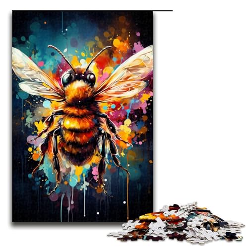 Puzzle für Erwachsene 1000 Teile Farbmalerei Bienen-Puzzle Spiele Spielzeug Geschenk geeignet für die Schreibtischdekoration 1000 Teile (75 x 50 cm) von mowenbingpeng