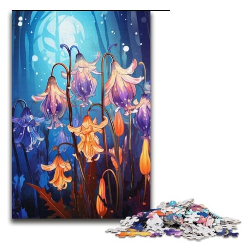 Puzzle für Erwachsene 1000 Teile Farbmalerei Blumen Holzpuzzle Lernspiel Herausforderungsspielzeug 1000 Teile (38 x 26 cm) von mowenbingpeng