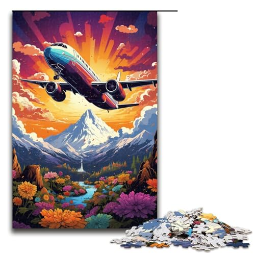 Puzzle für Erwachsene 1000 Teile Farbmalerei Flugzeug-Puzzle Lernspiele für Zuhause DIY-Spielzeug tolles Geschenk für Spiele 1000 Teile (75 x 50 cm) von mowenbingpeng