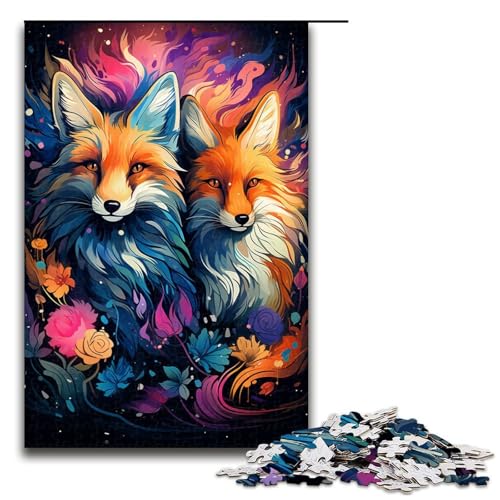 Puzzle für Erwachsene 1000 Teile Farbmalerei Fuchs-Puzzle Geburtstagsgeschenk für Teenager ab 14 Jahren 1000 Teile (75 x 50 cm) von mowenbingpeng