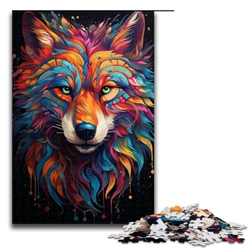 Puzzle für Erwachsene 1000 Teile Farbmalerei Fuchs-Puzzle Geburtstagsgeschenk für Teenager ab 14 Jahren 1000 Teile (75 x 50 cm) von mowenbingpeng