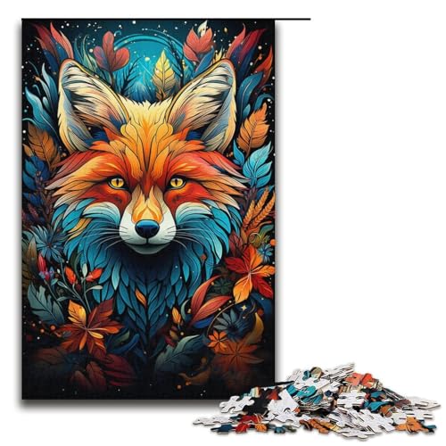 Puzzle für Erwachsene 1000 Teile Farbmalerei Fuchs-Puzzle Lernspiele für Zuhause DIY-Spielzeug tolles Geschenk für Spiele 1000 Teile (38 x 26 cm) von mowenbingpeng