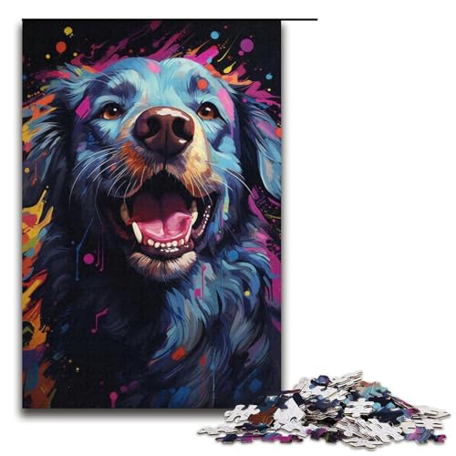 Puzzle für Erwachsene 1000 Teile Farbmalerei Hunde-Puzzle Lernspiele für Zuhause DIY-Spielzeug tolles Geschenk für Spiele 1000 Teile (38 x 26 cm) von mowenbingpeng