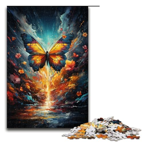 Puzzle für Erwachsene 1000 Teile Farbmalerei Schmetterlings-Puzzle Spiele Spielzeug Geschenk geeignet für die Schreibtischdekoration 1000 Teile (75 x 50 cm) von mowenbingpeng