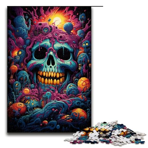 Puzzle für Erwachsene 1000 Teile Farbmonster-Puzzle Lernspiele für Zuhause DIY-Spielzeug tolles Geschenk für Spiele 1000 Teile (75 x 50 cm) von mowenbingpeng