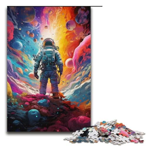 Puzzle für Erwachsene 1000 Teile Farbraum-Astronauten-Puzzle Lernspiele für Zuhause DIY-Spielzeug tolles Geschenk für Spiele 1000 Teile (38 x 26 cm) von mowenbingpeng