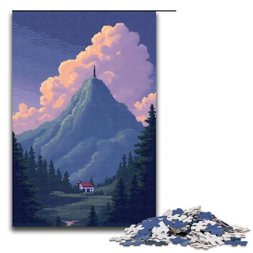 Puzzle für Erwachsene 1000 Teile Ferne Berge Holzpuzzle 1000 Teile (75 x 50 cm) von mowenbingpeng