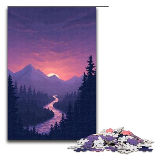 Puzzle für Erwachsene 1000 Teile Ferne Berge Puzzle für Erwachsene Holzpuzzle Familienspiele Weihnachts- und Geburtstagsgeschenke 1000 Teile (75 x 50 cm) von mowenbingpeng