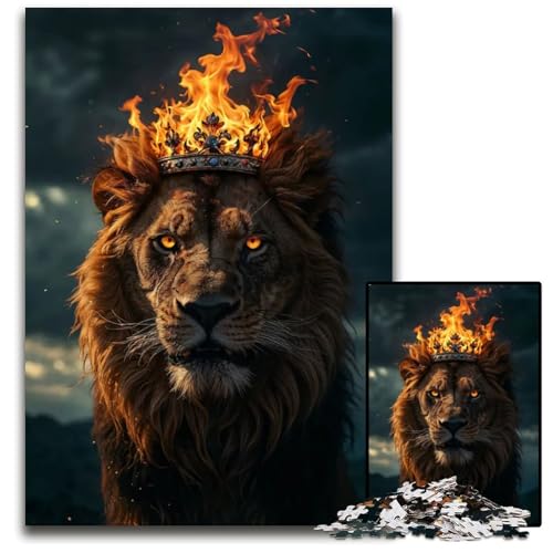 Puzzle für Erwachsene 1000 Teile Feuermann König der Löwen Puzzles für Erwachsene Denkspiel für Jugendliche Familieninteraktion 1000 Teile (38 x 26 cm) von mowenbingpeng