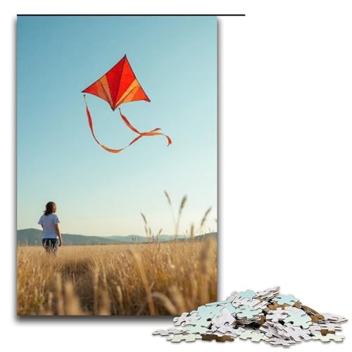 Puzzle für Erwachsene 1000 Teile Flying A Kite Holzpuzzle für die ganze Familie Lernspiel Herausforderungsspielzeug 1000 Teile (75 x 50 cm) von mowenbingpeng