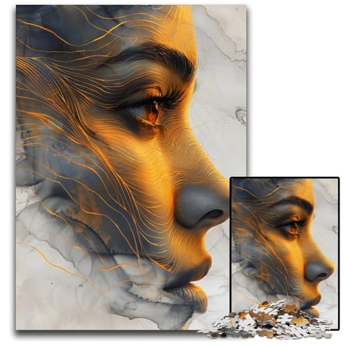 Puzzle für Erwachsene 1000 Teile Frauengesicht FotoPuzzle für Erwachsene Heimdekoration 1000 Teile (75 x 50 cm) von mowenbingpeng