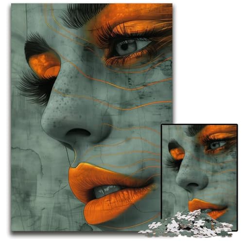 Puzzle für Erwachsene 1000 Teile Frauengesicht FotoPuzzle für Erwachsene Heimdekoration 1000 Teile (75 x 50 cm) von mowenbingpeng