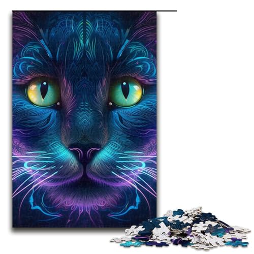 Puzzle für Erwachsene 1000 Teile Geheimnisvolle Katze Holzpuzzle für Kinder Lernspiel 1000 PCS Puzzle für Erwachsene 1000 Teile Geheimnisvolle Katze Holzpuzzle für Kinder Lernspiel 1000 PCS von mowenbingpeng