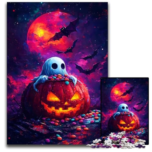Puzzle für Erwachsene 1000 Teile Geist im Kürbis Puzzles für Erwachsene Lernspielzeug für Teenager HeimbüroDekoration 1000 Teile (75 x 50 cm) von mowenbingpeng