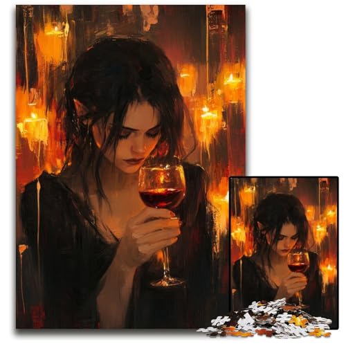 Puzzle für Erwachsene 1000 Teile Glas der Einsamkeit unmögliche Puzzles für Erwachsene pädagogisches Denkspiel künstlerische HeimbüroDekoration ab 14 Jahren 1000 Teile (38 x 26 cm) von mowenbingpeng