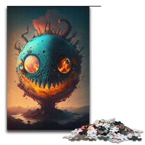 Puzzle für Erwachsene 1000 Teile Gruseliger Planet Papierpuzzle für Kinder Lernspiel 1000 Teile (38 x 26 cm) von mowenbingpeng