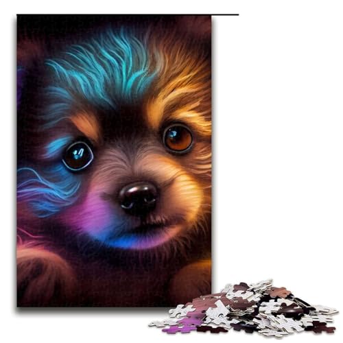 Puzzle für Erwachsene 1000 Teile Haustier-Pudel Puzzle Lernspiele für Zuhause DIY-Spielzeug tolles Geschenk für Spiele 1000 Teile (75 x 50 cm) von mowenbingpeng