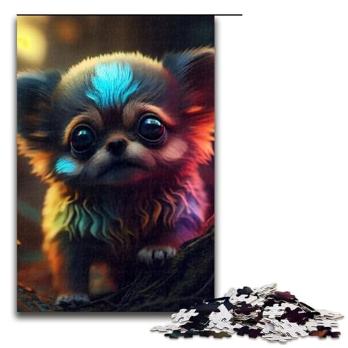 Puzzle für Erwachsene 1000 Teile Haustierpudel Holzpuzzle 1000 Teile (75 x 50 cm) von mowenbingpeng