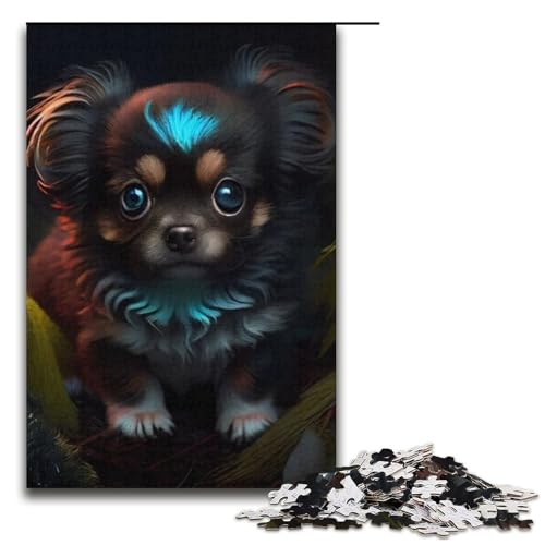 Puzzle für Erwachsene 1000 Teile Haustierpudel Papierpuzzle für Kinder Lernspiel 1000 Teile (38 x 26 cm) von mowenbingpeng