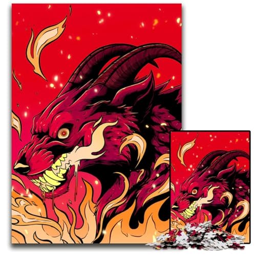 Puzzle für Erwachsene 1000 Teile HöllenhundPuzzles für Erwachsene Denkspiel für Teenager Familieninteraktion 1000 Teile (75 x 50 cm) von mowenbingpeng