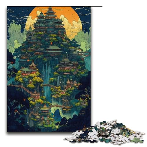 Puzzle für Erwachsene 1000 Teile Japan Fantasy Palace Puzzle Lernspiele für Zuhause DIY-Spielzeug tolles Geschenk für Spiele 1000 Teile (38 x 26 cm) von mowenbingpeng