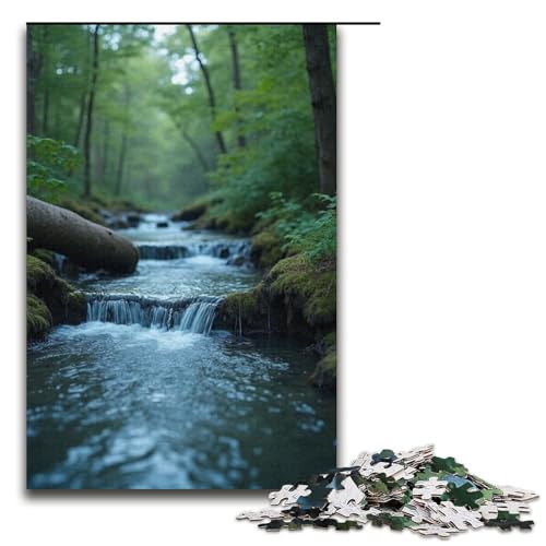 Puzzle für Erwachsene 1000 Teile Klang des Quellwassers Familien-Holzpuzzle Lernspiel Herausforderungsspielzeug 1000 Teile (38 x 26 cm) von mowenbingpeng