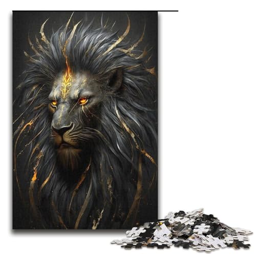 Puzzle für Erwachsene 1000 Teile König der Graslandlöwen Holzpuzzle Lernspiel Herausforderungsspielzeug 1000 Teile (38 x 26 cm) von mowenbingpeng