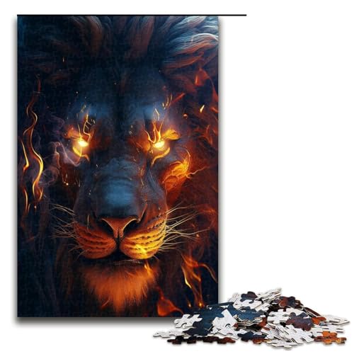 Puzzle für Erwachsene 1000 Teile König der Graslandlöwen Holzpuzzle Lernspiel Herausforderungsspielzeug 1000 Teile (75 x 50 cm) von mowenbingpeng