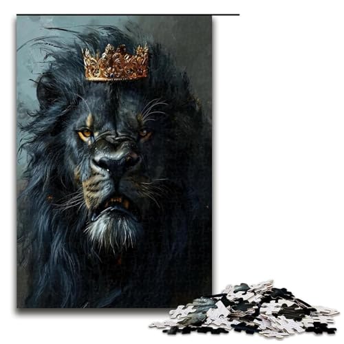 Puzzle für Erwachsene 1000 Teile König der Löwen Holzpuzzle Lernspiel Herausforderungsspielzeug 1000 Teile (75 x 50 cm) von mowenbingpeng